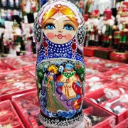 俄罗斯风情套娃5层故事，椴木生日礼物创意可爱益智儿童玩具