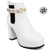 juicy couture女式蟒蛇皮人造皮革装饰切尔西靴 - 白色 美国奥