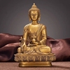 纯黄铜药师佛神像摆件全铜如来三宝佛释迦摩尼阿弥陀佛像家居供奉