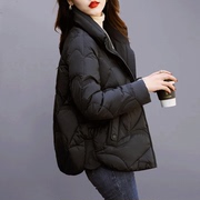 黑色羽绒服女短款2023冬季小个子时尚轻薄白鸭绒(白鸭绒)加厚外套