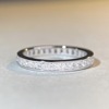 排钻戒指女时尚方形整圈钻戒指s925纯银钻戒锆石高碳钻食指戒