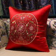 新中式抱枕刺绣沙发靠垫，欧式床头软包绣花靠枕椅子腰枕套长方形