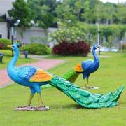 园林景观装饰户外庭院招财摆件仿真孔雀玻璃钢工艺品鸟类动物雕塑