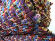 秋冬进口针织羊绒面料 高品质绿 紫红 灰色彩色立体提花毛料布料