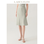 ladyselite慕裁2023春夏，荷叶边包臀中款女半身裙，职业百搭一步裙