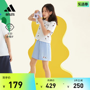 SEEBIN艺术家合作系列圆领短袖套装女小童adidas阿迪达斯轻运动