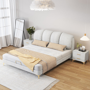 喜临门日式极简科技布床，1.8米主卧意式现代简约双人床，奶油风ins布
