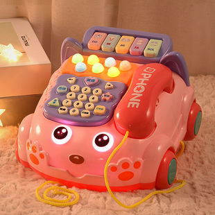 儿童电话机仿真座机玩具婴儿早教益智多功能音乐电子琴男女孩唱歌