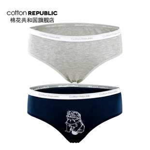 Cotton Republic/棉花共和国女士三角内裤可爱狮子印花情侣内裤女