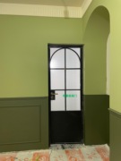 帝豪极简门定制法式复古老钢窗黑色弧形厨房厕所门推拉门折叠门