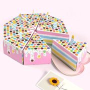 三角形蛋糕形状糖果盒生日派对创意，礼物盒子粉色可爱喜糖摆桌
