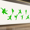 跆拳道武术馆运动人物剪影，墙面装饰墙，贴画校园体育运动馆墙壁贴纸