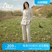 ad冬季职业西装套装女气质，时尚工作服女士正装加厚双排扣西服外套