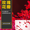 PSD红玫瑰花瓣鲜花卉源文件情人节结婚婚纱摄影后期海报设计素材