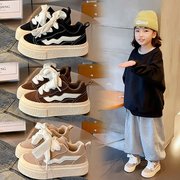 儿童运动鞋2024年夏季男童板鞋韩版女童鞋子，复古休闲鞋中大童