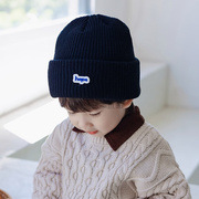 日本儿童帽子秋冬季男孩针织帽帅气潮，冬天毛线帽护耳2023男童