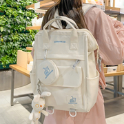 大容量手提电脑双肩包女大学生甜美刺绣背包初中高中生书包旅行包