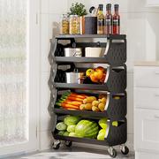 厨房菜篮子置物架家用落地多层水果蔬菜收纳架多功能储物小推车