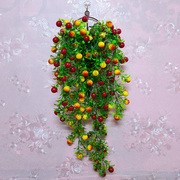 仿真假花藤条植物室内外墙壁装饰挂件假花摆设客厅墙面绿植红浆果