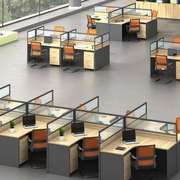 2023重庆职员屏风办公桌2/4/6人位员工办公桌椅 组合隔断式卡座工
