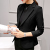 黑色时尚职业百搭西服，韩版气质修身显瘦长袖小西装外套女大码短款