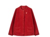 中国风红色毛衣刺绣外套中式复古肌理密实圆领花边绣花开襟卫衣