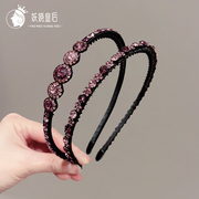 轻奢捷克水钻发箍网红头箍气质简约高颅顶压发卡防滑镶钻头花发饰