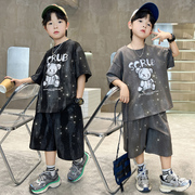 三四五六年初一男生衣服儿童24夏装韩版十岁男孩宽松运动套装