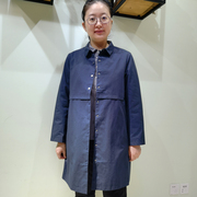YUN韫2023春季女装单排扣翻领中长款女风衣通勤韩版外套 2068