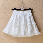 春夏季法式小个子纯棉白色半身裙，短裙层层蛋糕裙蓬蓬裙裤女士