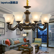 美式全铜吊灯客厅灯具大气现代简约卧室餐厅轻奢复古欧式别墅主灯