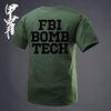 美式FBI识别服BOOM短袖T恤纯棉宽松大码圆领体恤青年半袖男潮