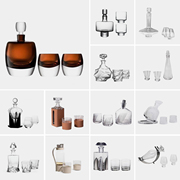 MODERN现代简约创意水晶玻璃酒具酒杯水壶套装样板间桌面茶几摆件