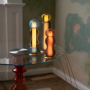 中古奶油风玻璃台灯北欧设计师客厅卧室儿童房床头氛围感彩色台灯