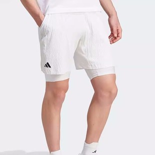 adidas阿迪达斯运动裤，男子夏季网球休闲宽松透气梭织，短裤ia7101