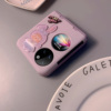 粉紫撞色适用华为P50pocket手机壳奢华宝盒折叠手机套折叠屏高档兔子女孩手机套包女限量版华为p50pock外壳S