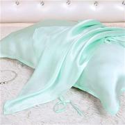重磅真丝枕巾100桑蚕丝素绉缎枕头巾丝绸枕皮丝滑透气舒适