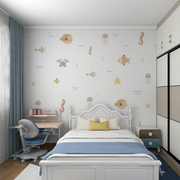 墙纸房间 卧室儿童房壁纸男孩地中海风格定制壁画壁布墙布背景墙