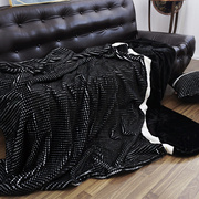 绅士风度芝华仕风格CHIVAS黑白格拼接仿皮草毛毯成就非凡品质盖毯