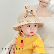 婴儿渔夫帽子可爱超萌卡通，6个月2岁男女，宝宝盆帽春秋夏季遮阳帽潮