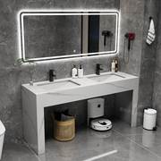 定制岩板双台盆浴室柜组合公共卫生间落地式洗手台洗漱池卫浴套装