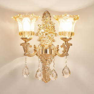 欧式水晶壁灯卧室床头客厅灯，走廊过道单头双头，蜡烛装饰墙壁灯