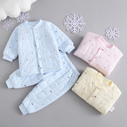 婴儿冬装棉衣套装保暖1夹棉加厚0-2岁新生，宝宝纯棉棉袄外套秋冬季