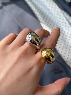 欧美小众设计金属bv水滴戒指黑色珐琅滴釉指环高级感个性食指指环