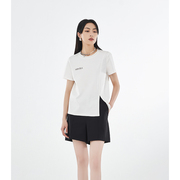 SODOM夏季白色T恤圆领半身常规修身型短袖时尚开叉设计MBB2CT2077