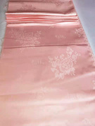 纯棉长条贡缎粉色白色牡丹提花口布料手工拼接被套按斤称贰