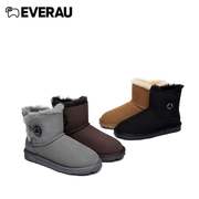 EVERAU澳洲羊毛雪地靴皮毛一体冬季加绒加厚短筒靴子EA3002