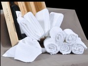 高端酒店浴巾纯棉白色加厚家用宾馆美容院专用大毛巾面巾16支32支