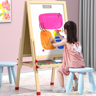儿童画板家用磁性双面教学小黑板，支架式涂色涂鸦画画可擦写字白板