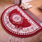 新年喜庆红色半圆形门垫提花布艺入户脚垫客厅门厅地垫可机洗门毯